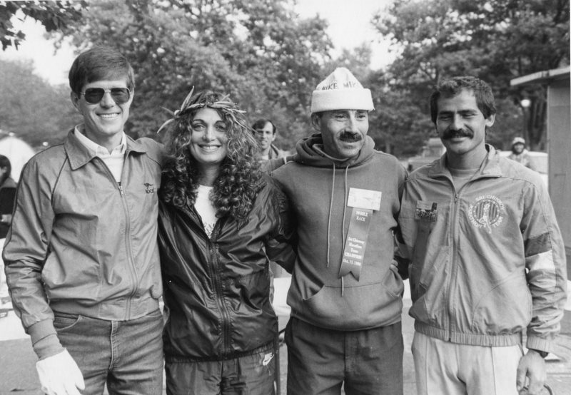 Cahit (second from right) with Yiannis Kouros (r) and Diana Hawkins (second from left) at the 1986 Sri Chinmoy 70 and 100 Mile Road Race. Cahit finished second to Yiannis Kourus and first over 50 years with a time of 13 hours, 35 minutes and 21 seconds. 100 mile finishers.jpg
